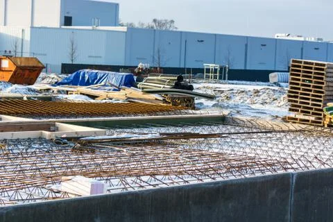 Carcass work of a basement level ceiling Stock Photos