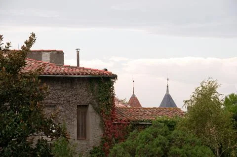 Carcassone Roofs Stock Photos