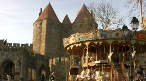 Carcassonne Carousel 1 Stock Footage 133710