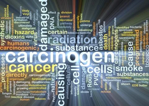 Carcinogen background concept glowing Stock Illustration
