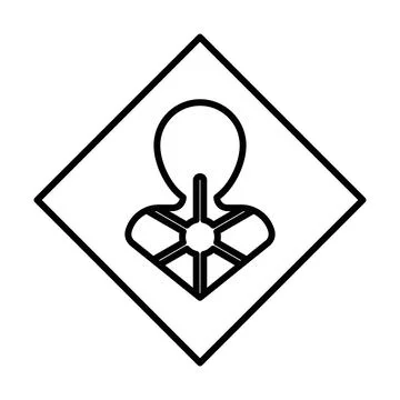 Carcinogen icon linear logo mark in black and white Stock Illustration