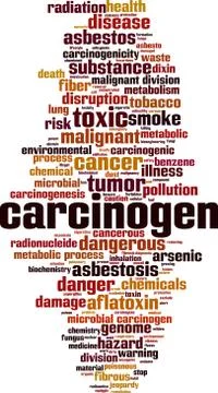 Carcinogen word cloud Stock Illustration