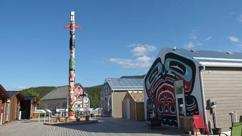 Carcross Commons Tagish First Nations Totem Pole Yukon Canada Stock Footage 80723296