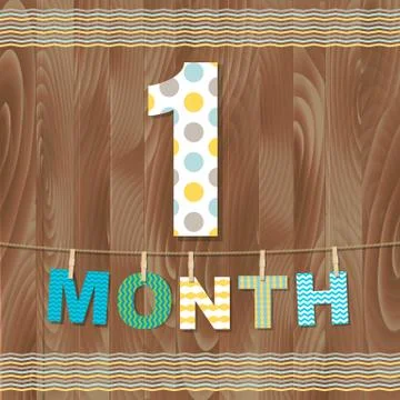 Card 1 Month Stock Illustration