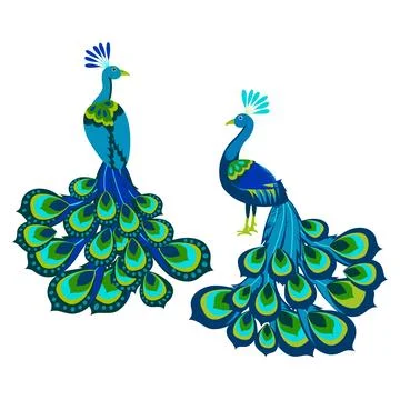 Card with abstract beautiful peacocks Stock Illustration