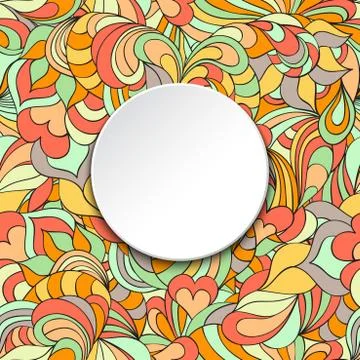 Card with abstract pattern and circle frame. Stock Illustration