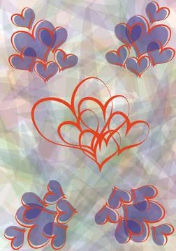 Card abstract vector background with hearts Copyright: xZoonar.com/Sergiix... 스톡 사진
