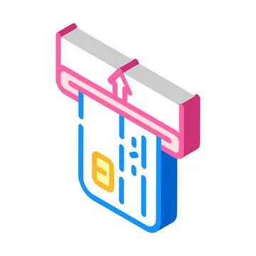 Card accept isometric icon vector illustration Stock Illustration