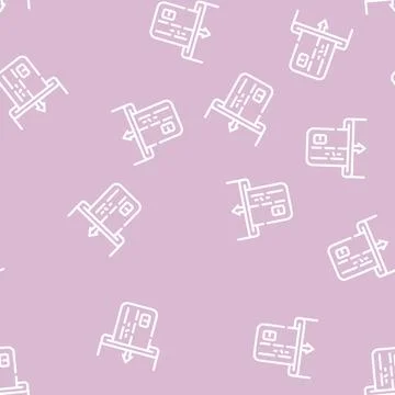 Card accept line vector seamless pattern Stock Illustration