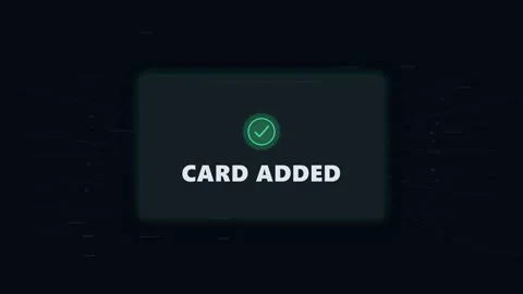 Card Added Confirmation with Green Checkmark Digital Payment Interface Graphic Stock Footage 346332724