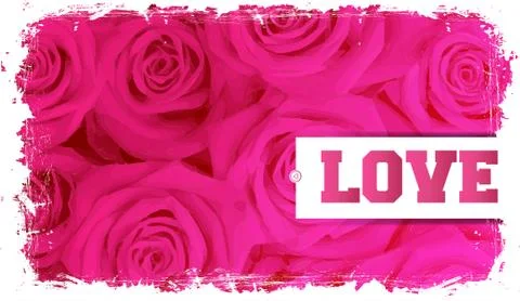 Card and roses Stock Illustration