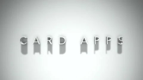 Card apps 3D title animation with shadows on a white background Stock Footage 297670534