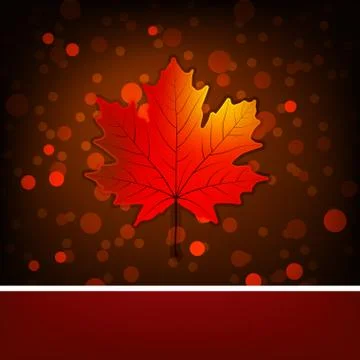 Card with autumn maple leaf template. EPS 8 イラスト素材
