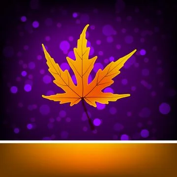 Card with autumn maple leaf template. EPS 8 Illustrazione stock