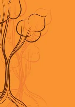 Card background design with stylized trees, vector illustration Illustration