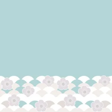 Card banner design, pattern gray beige white flowers japanese cherry blossoms Stock Illustration
