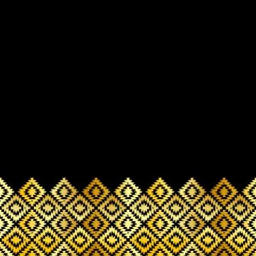 Card banner, pattern Turkish carpet gold black. Patchwork mosaic oriental kil Stock Illustration