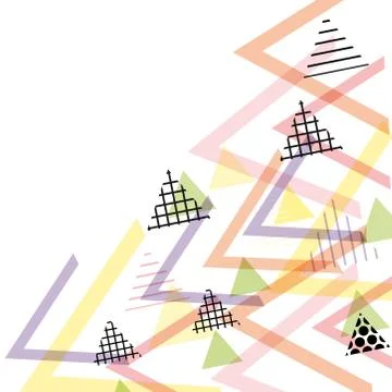 Card banner template frame for your text. Geometric Memphis Postmodern Retro  Stock Illustration