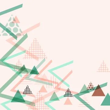 Card banner template frame for your text. Geometric Memphis Postmodern Retro  Stock Illustration