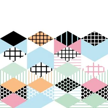 Card banner template Geometric elements Memphis Postmodern Retro fashion styl Stock Illustration