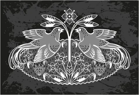 Card with a bird Stock Illustration