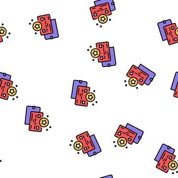 Card bonus in wallet vector seamless pattern 库存插图