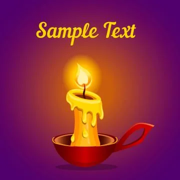 Card with a burning candle Stock Illustration