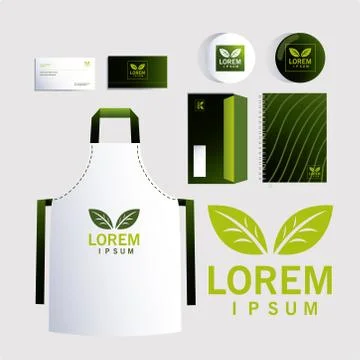 Card businees and buttons for elements of brand identity in companies Stock Illustration