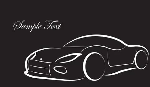 Card car silhouette vector logo sketch vector background Stock Illustration