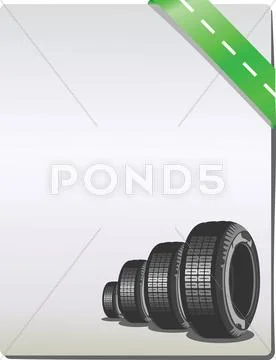 Card of car tire Stock Illustration