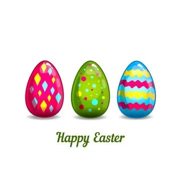Card with cartoon Easter eggs Stock Illustration