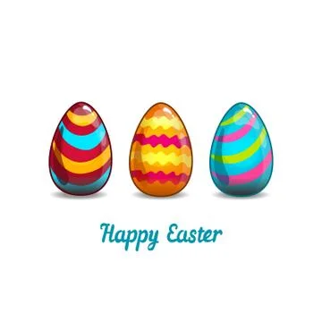 Card with cartoon Easter eggs Illustrazione stock