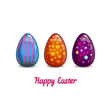 Card with cartoon Easter eggs Stock Illustration