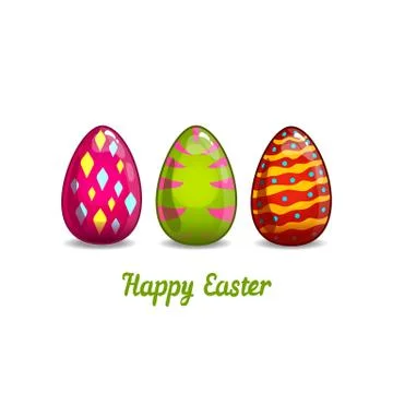 Card with cartoon Easter eggs Stock Illustration