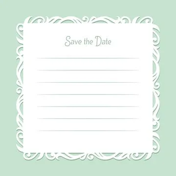 Card with a carved openwork edge.  Stock Illustration