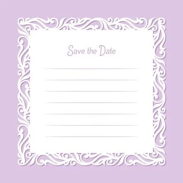 Card with a carved openwork edge.  Stock Illustration