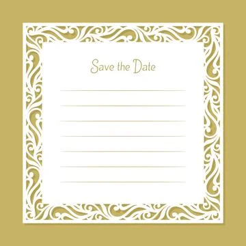 Card with a carved openwork edge.  Stock Illustration