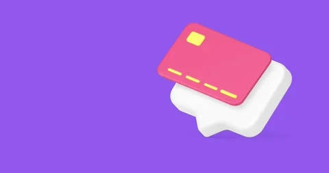 Card cashless e money payment alert 3d icon animation Stock Footage 275820599
