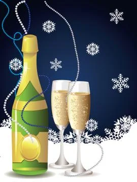 Card with champagne Stock-Illustration