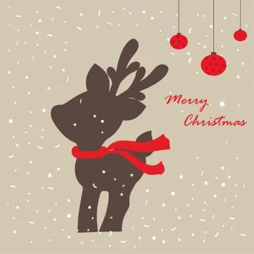 Card with christmas deer Stock Illustration