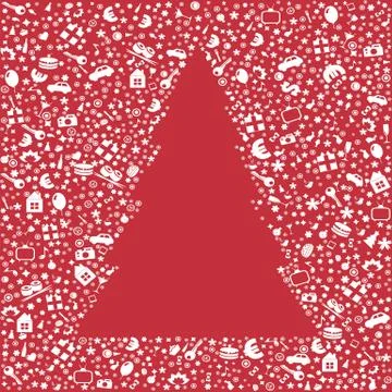 Card with christmas tree Stock Illustration