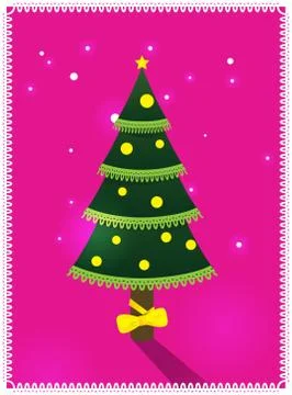 Card with christmas tree Stock Illustration