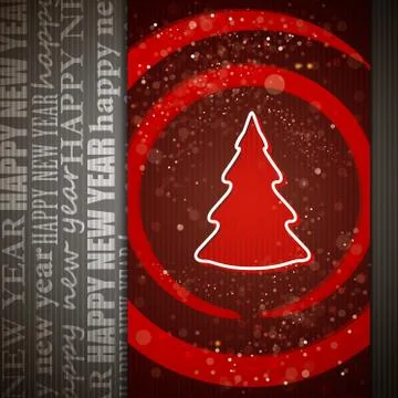 Card with christmas tree Stock Illustration