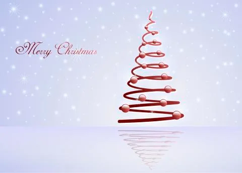 Card with christmas tree Stock Illustration