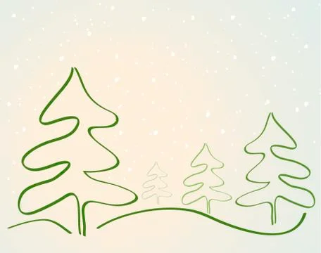 Card with christmas tree Illustrazione stock