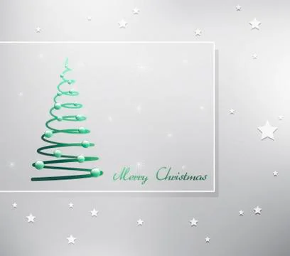 Card with christmas tree Stock Illustration