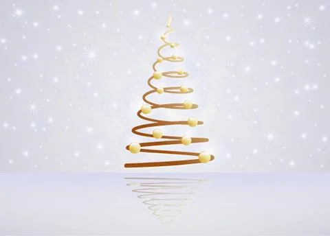 Card with christmas tree Stock Illustration