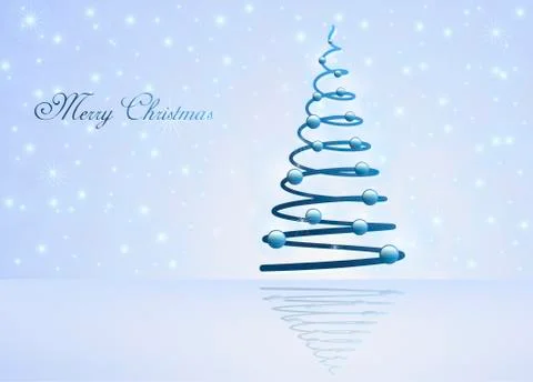 Card with christmas tree Illustrazione stock