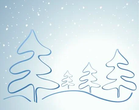 Card with christmas tree Stock Illustration