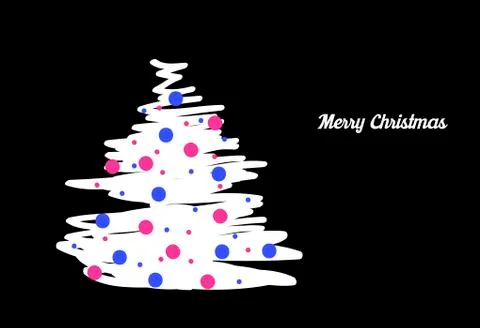 Card with christmas tree Stock Illustration